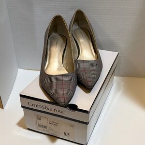 Croft & Barrow Women's Checkered Heels - Gray and Red